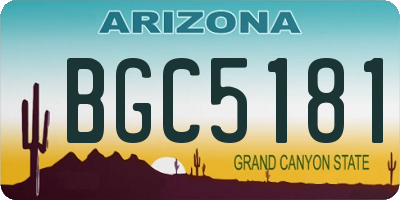 AZ license plate BGC5181