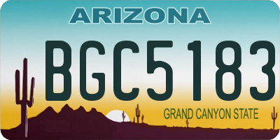 AZ license plate BGC5183