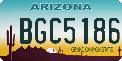 AZ license plate BGC5186