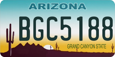 AZ license plate BGC5188