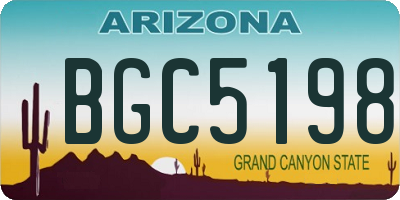 AZ license plate BGC5198