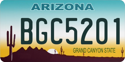 AZ license plate BGC5201