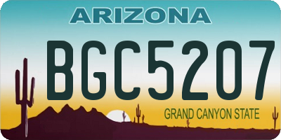 AZ license plate BGC5207