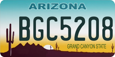 AZ license plate BGC5208