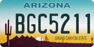 AZ license plate BGC5211