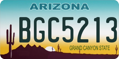 AZ license plate BGC5213