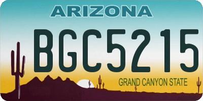 AZ license plate BGC5215