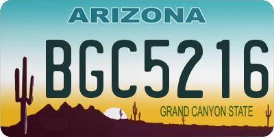 AZ license plate BGC5216