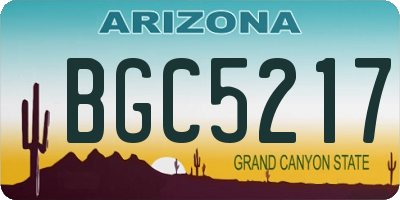 AZ license plate BGC5217