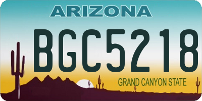AZ license plate BGC5218