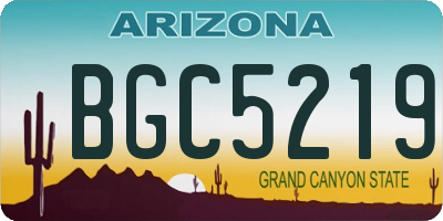 AZ license plate BGC5219