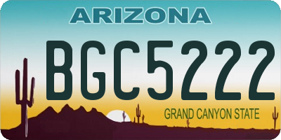AZ license plate BGC5222