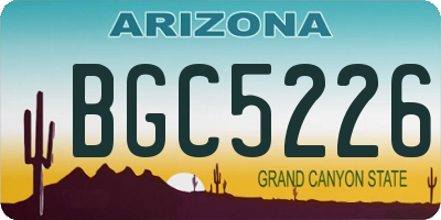 AZ license plate BGC5226