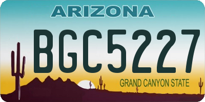 AZ license plate BGC5227