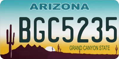 AZ license plate BGC5235