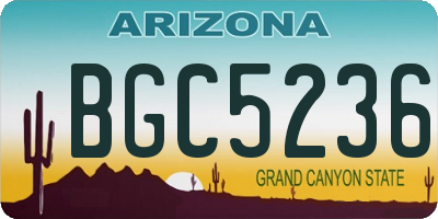 AZ license plate BGC5236