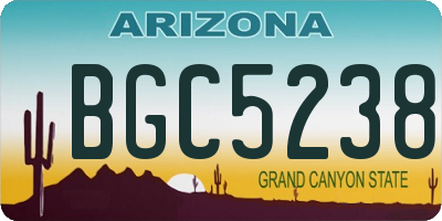 AZ license plate BGC5238