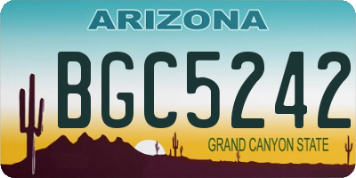 AZ license plate BGC5242