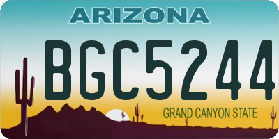 AZ license plate BGC5244