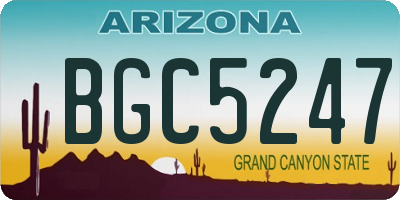 AZ license plate BGC5247