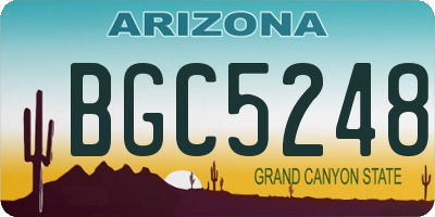AZ license plate BGC5248