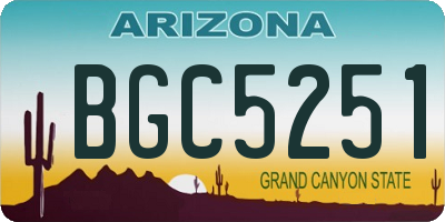 AZ license plate BGC5251