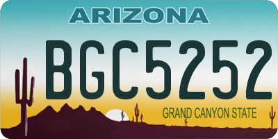 AZ license plate BGC5252