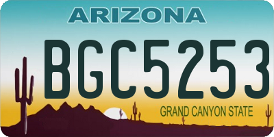 AZ license plate BGC5253