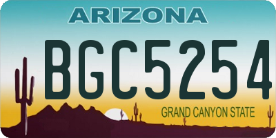 AZ license plate BGC5254