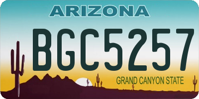 AZ license plate BGC5257