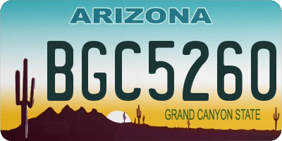 AZ license plate BGC5260