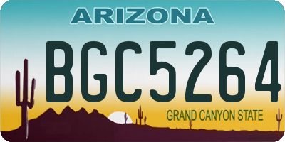 AZ license plate BGC5264