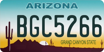 AZ license plate BGC5266