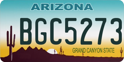 AZ license plate BGC5273