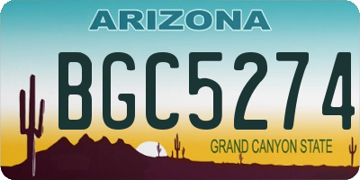 AZ license plate BGC5274