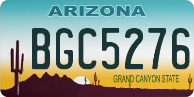 AZ license plate BGC5276