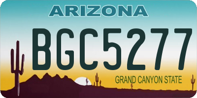 AZ license plate BGC5277