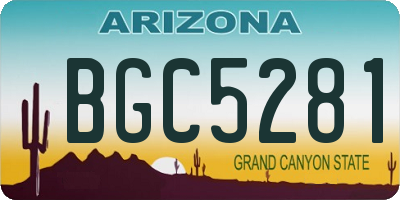 AZ license plate BGC5281