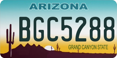 AZ license plate BGC5288