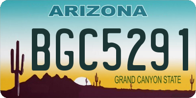 AZ license plate BGC5291