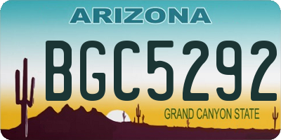 AZ license plate BGC5292
