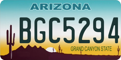 AZ license plate BGC5294