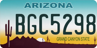 AZ license plate BGC5298