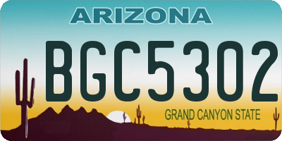 AZ license plate BGC5302
