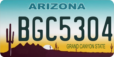 AZ license plate BGC5304