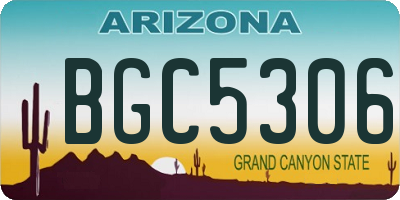 AZ license plate BGC5306