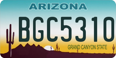 AZ license plate BGC5310