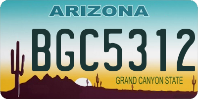 AZ license plate BGC5312