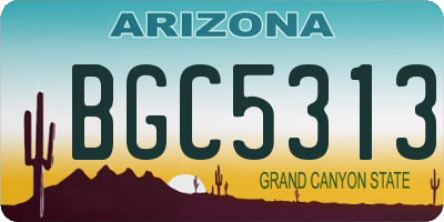 AZ license plate BGC5313