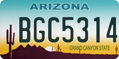 AZ license plate BGC5314